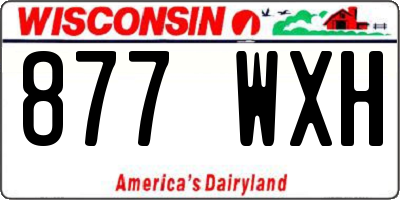 WI license plate 877WXH