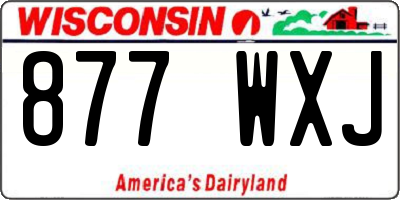 WI license plate 877WXJ