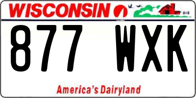 WI license plate 877WXK