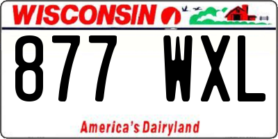 WI license plate 877WXL