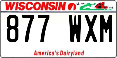 WI license plate 877WXM