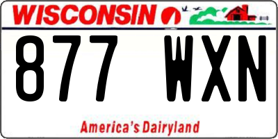 WI license plate 877WXN