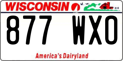 WI license plate 877WXO