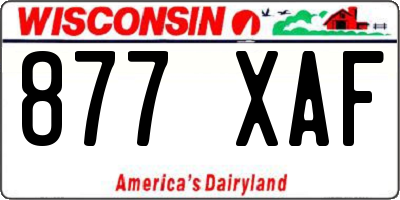 WI license plate 877XAF