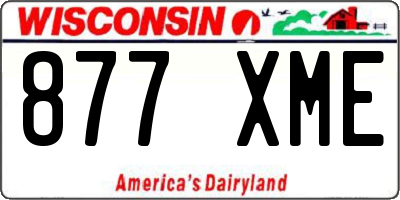 WI license plate 877XME