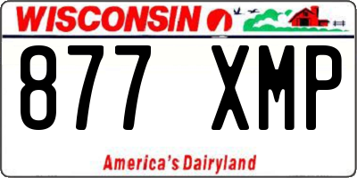 WI license plate 877XMP