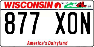 WI license plate 877XON