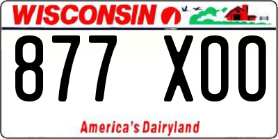 WI license plate 877XOO