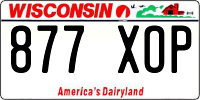 WI license plate 877XOP
