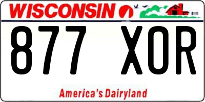 WI license plate 877XOR