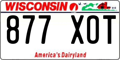 WI license plate 877XOT