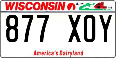 WI license plate 877XOY