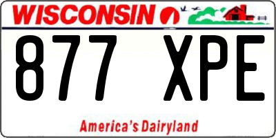 WI license plate 877XPE