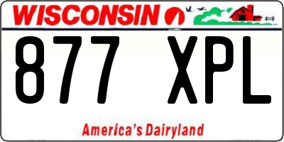 WI license plate 877XPL