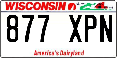 WI license plate 877XPN