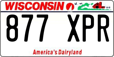 WI license plate 877XPR