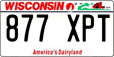 WI license plate 877XPT