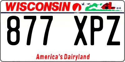 WI license plate 877XPZ