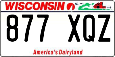 WI license plate 877XQZ