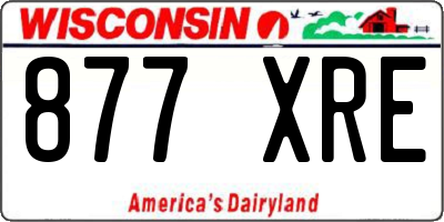 WI license plate 877XRE