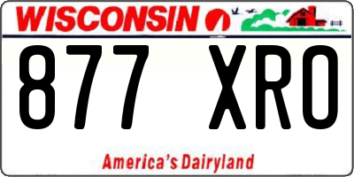 WI license plate 877XRO
