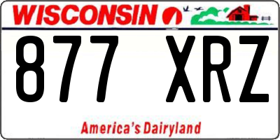 WI license plate 877XRZ