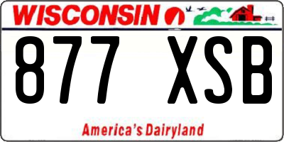 WI license plate 877XSB