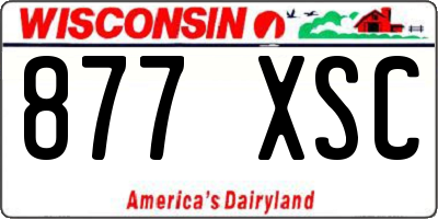 WI license plate 877XSC