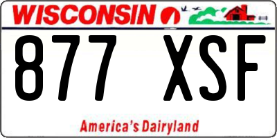 WI license plate 877XSF