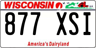WI license plate 877XSI