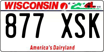 WI license plate 877XSK