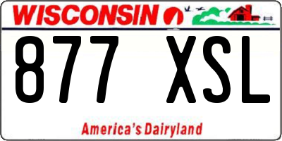 WI license plate 877XSL