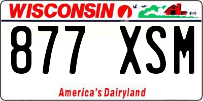 WI license plate 877XSM