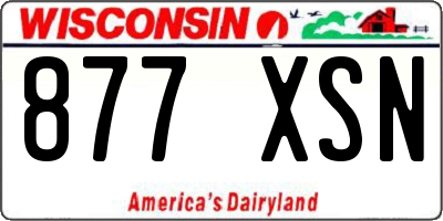 WI license plate 877XSN