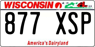 WI license plate 877XSP