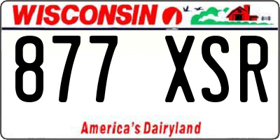 WI license plate 877XSR