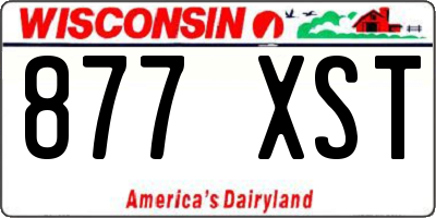 WI license plate 877XST