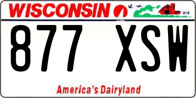 WI license plate 877XSW