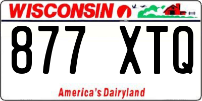 WI license plate 877XTQ