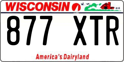 WI license plate 877XTR