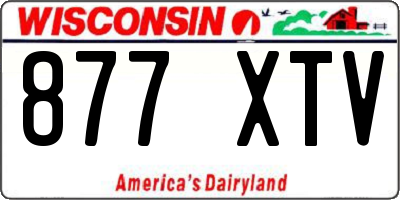 WI license plate 877XTV