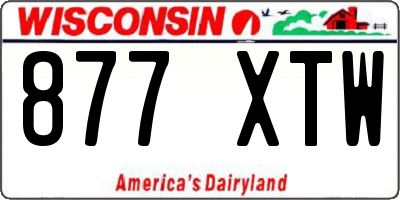 WI license plate 877XTW