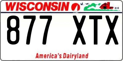 WI license plate 877XTX