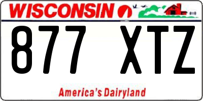 WI license plate 877XTZ