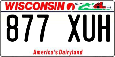 WI license plate 877XUH