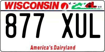 WI license plate 877XUL