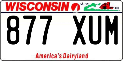 WI license plate 877XUM