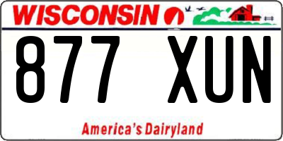 WI license plate 877XUN