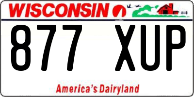 WI license plate 877XUP