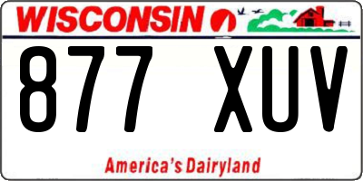 WI license plate 877XUV